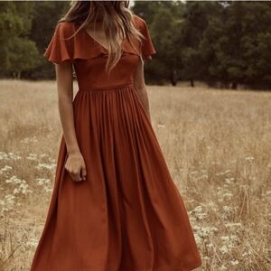 Christy Dawn Rust Monarch Midi Dress